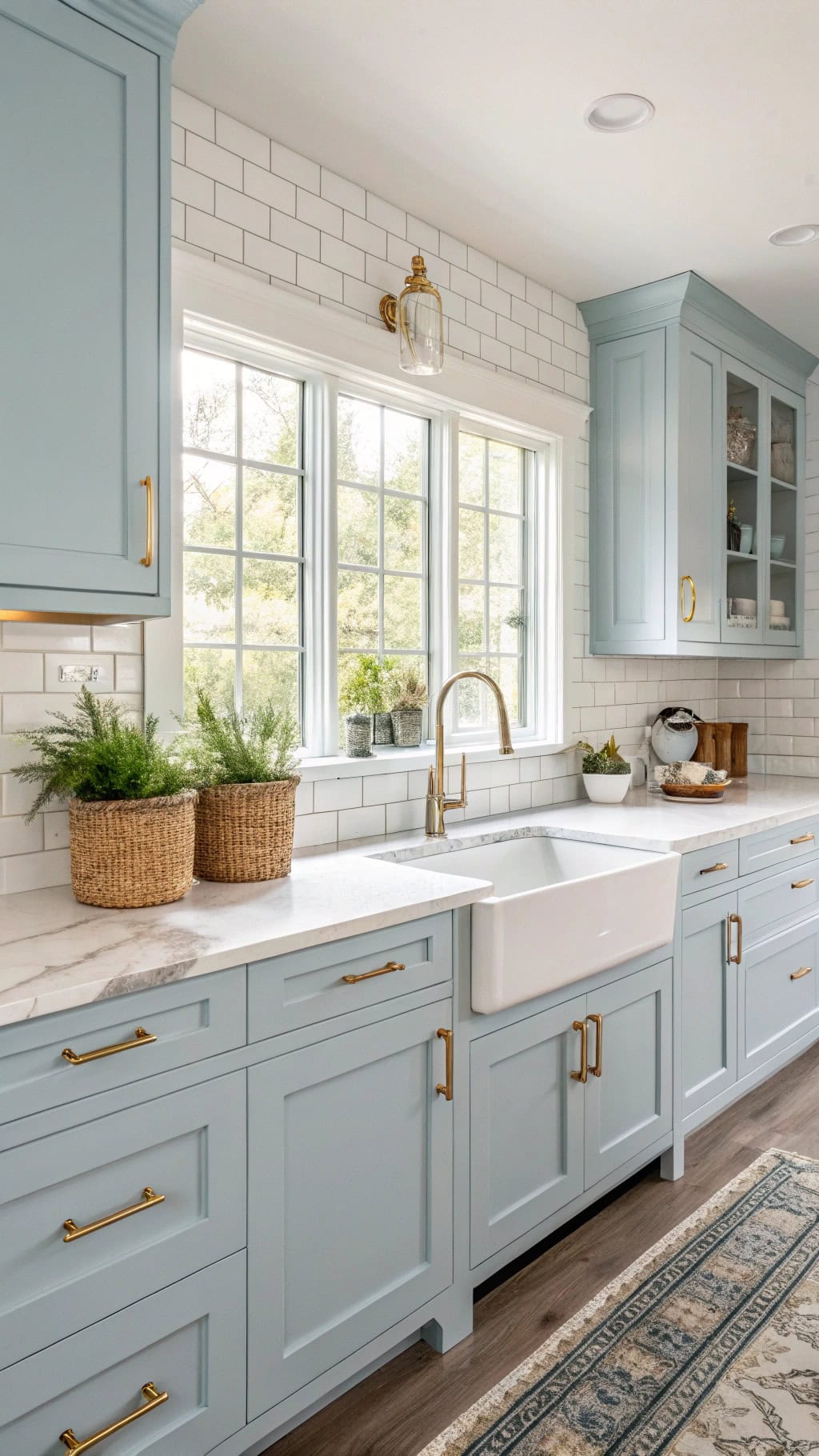 brass hardware enhances kitchens