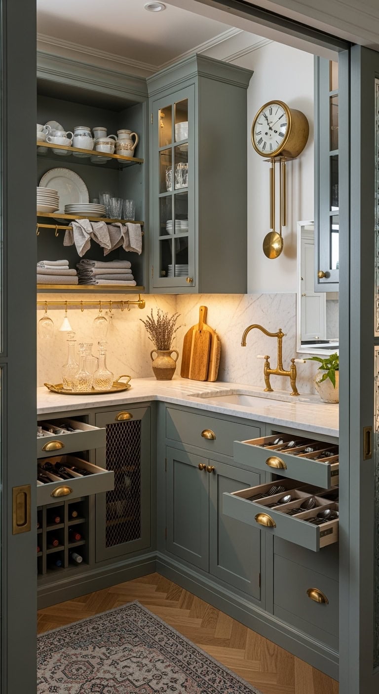 luxurious functional butler s pantry integration