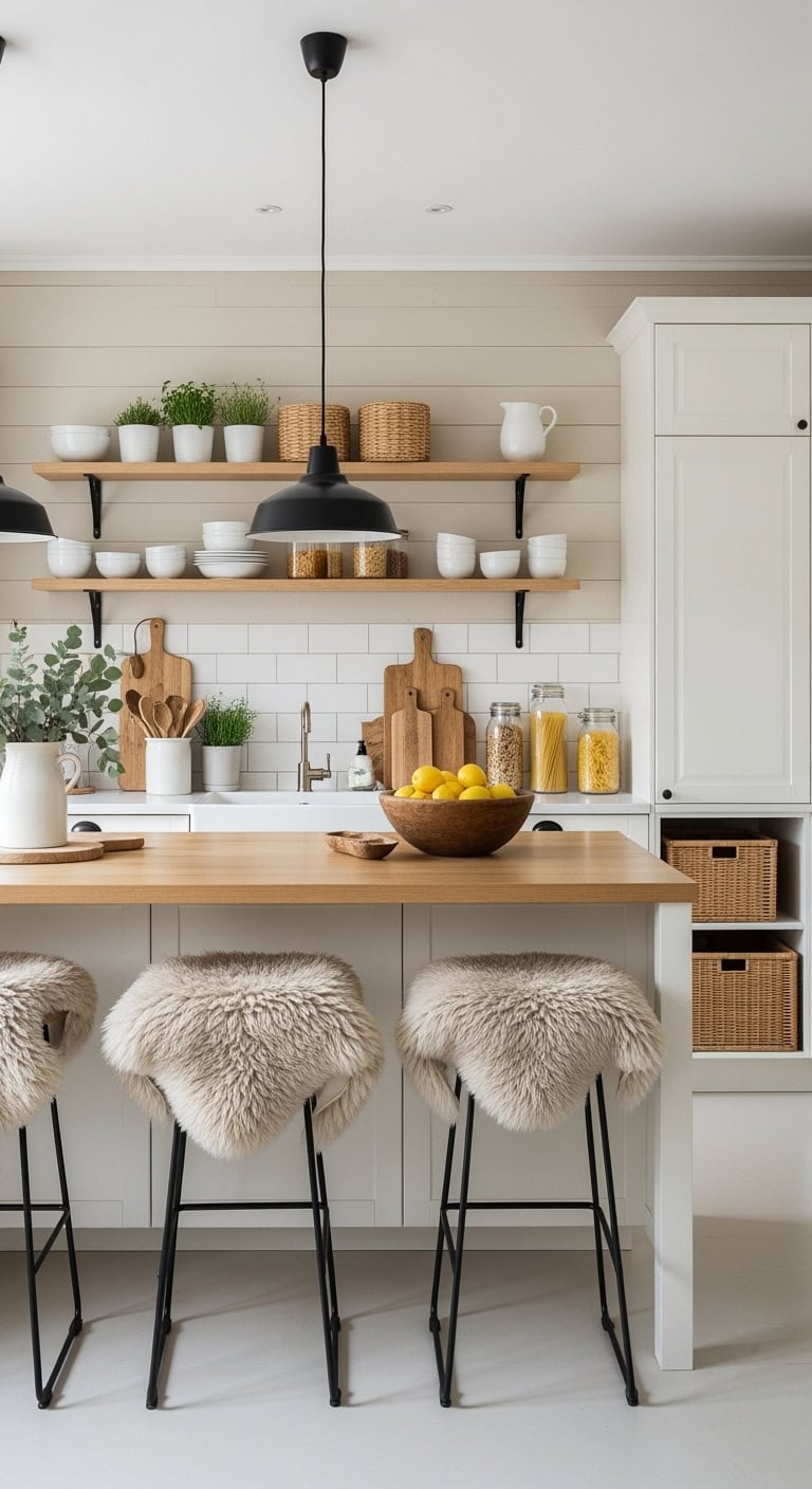 cozy scandinavian white kitchen