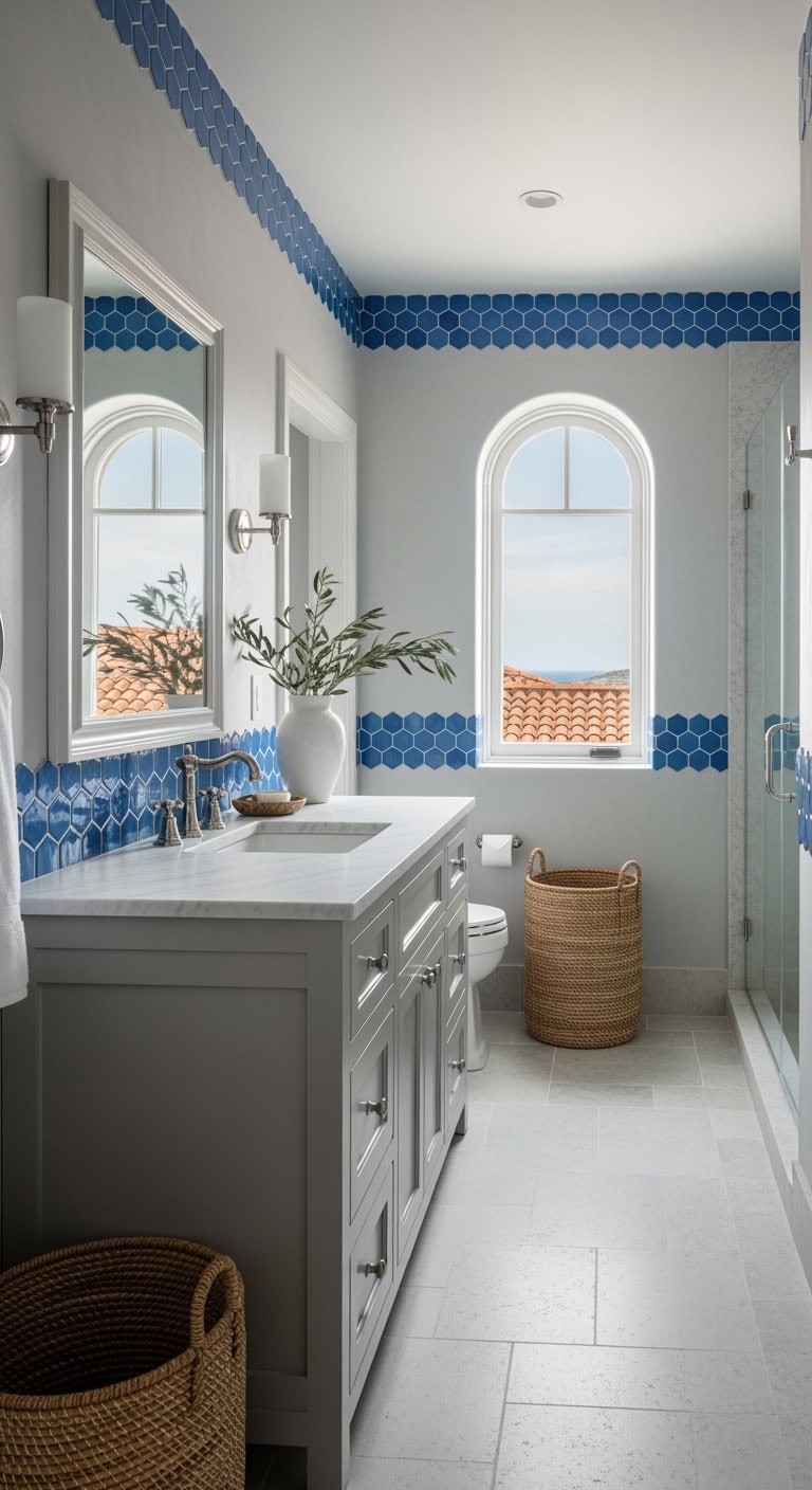 dove gray mediterranean bathroom retreat