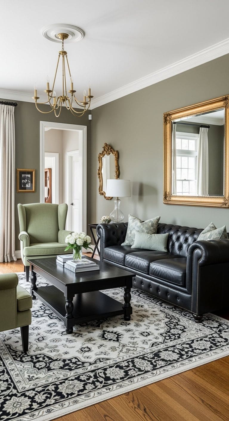 black leather chesterfield elegance