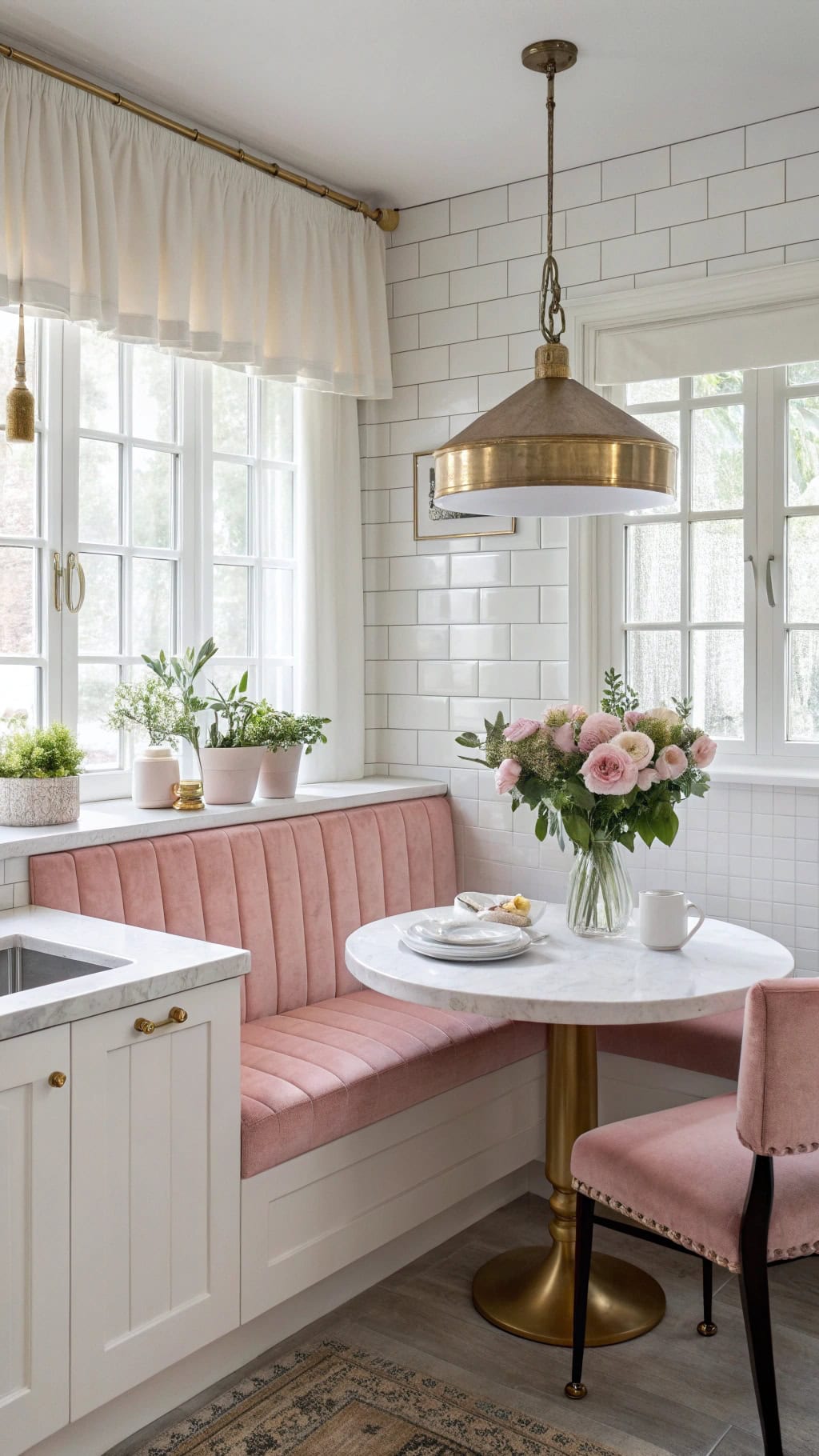 luxurious pink velvet nook