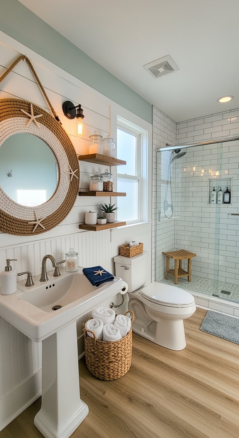 nautical rope mirror coastal decor