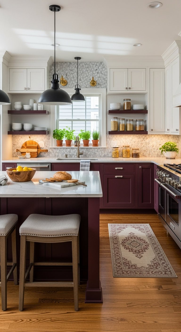 burgundy kitchen design elements