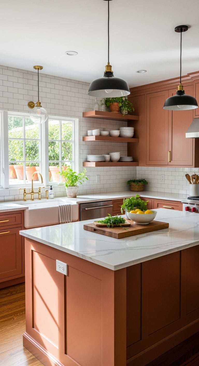 transitional terracotta kitchen design balance
