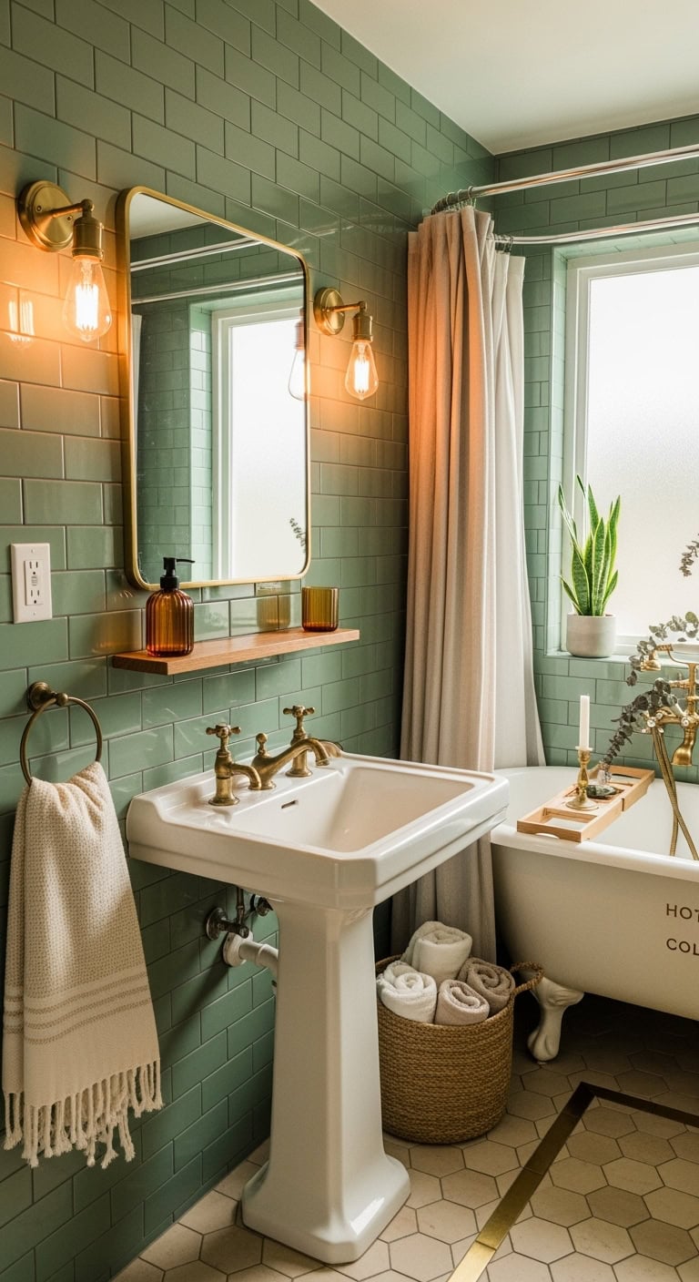 warm vintage luxurious bathroom design