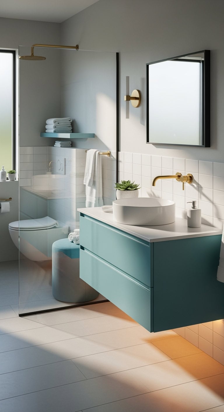 floating aqua minimalist space saving