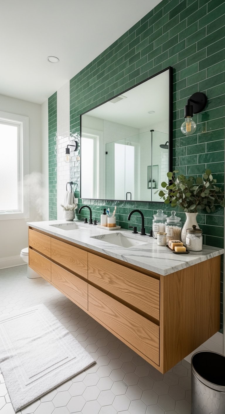 elegant radiant streamlined luxurious bathroom showcase