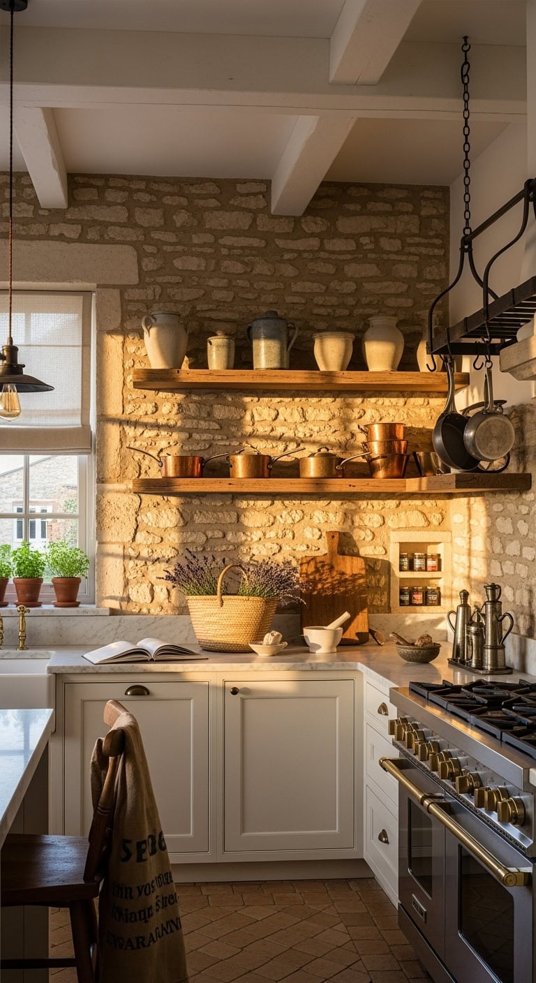 rustic stone farmhouse kitchen accent