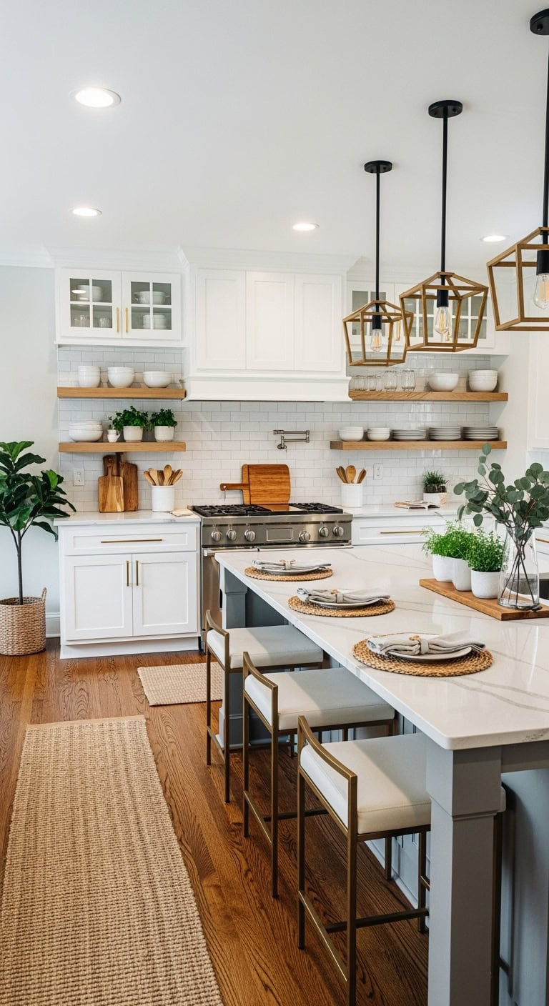 adaptable white kitchen elegance