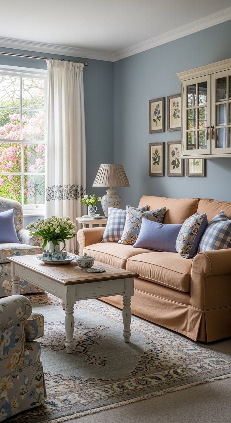 periwinkle and biscuit cottagecore florals