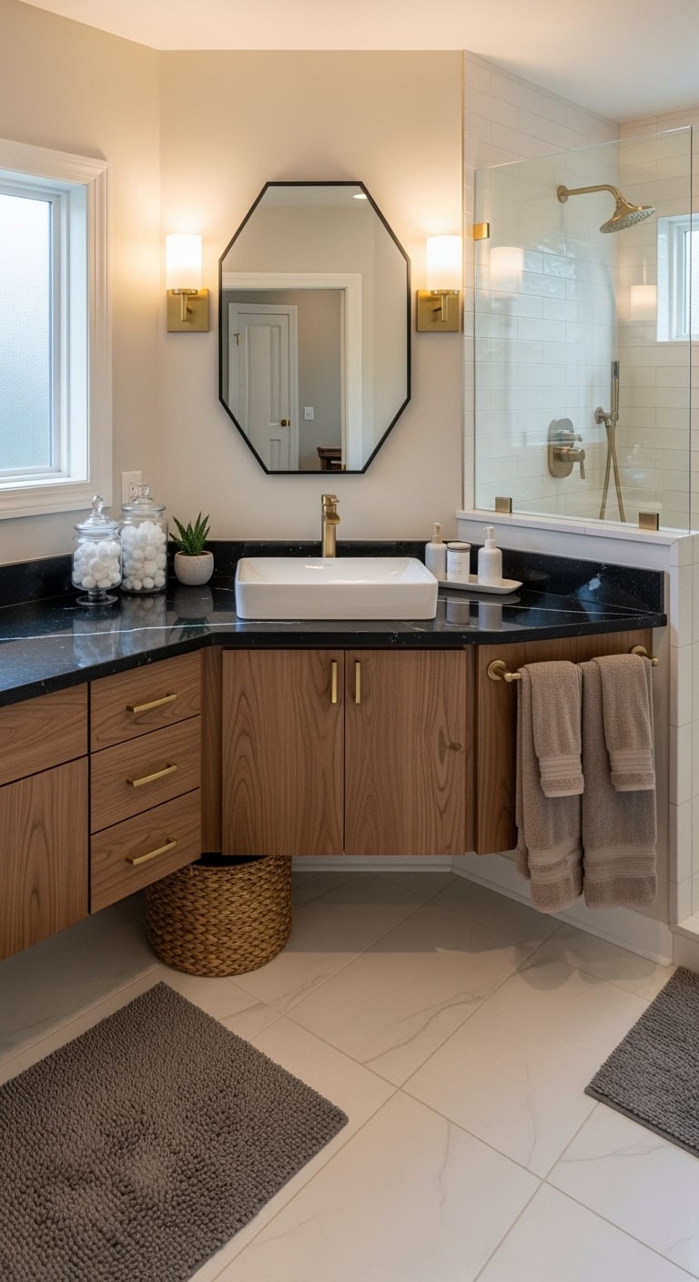 sleek sophisticated luxurious bathroom countertop