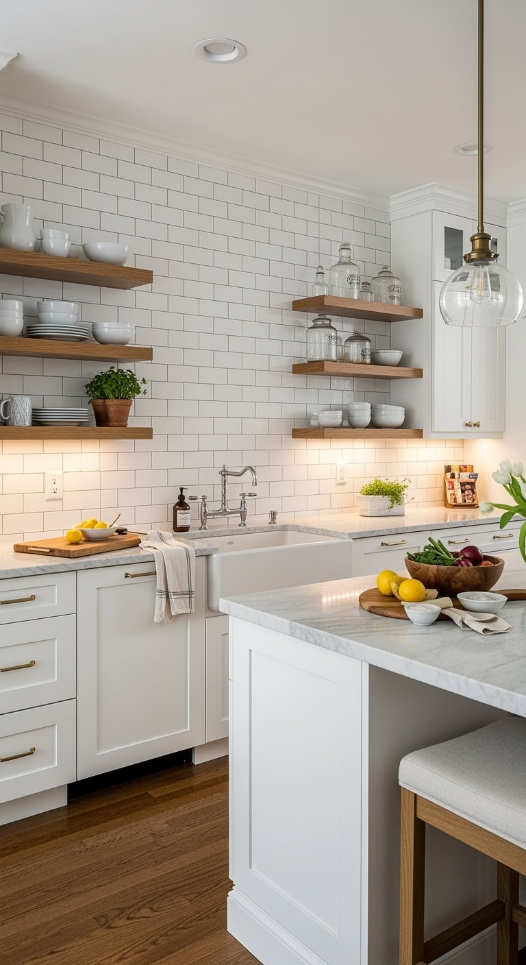 transitional white kitchen design