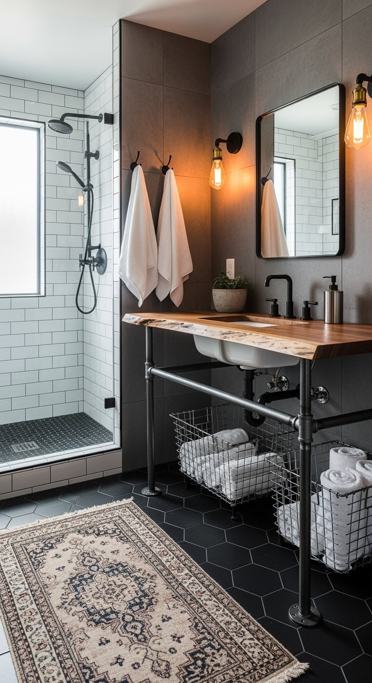 industrial chic bathroom vanity