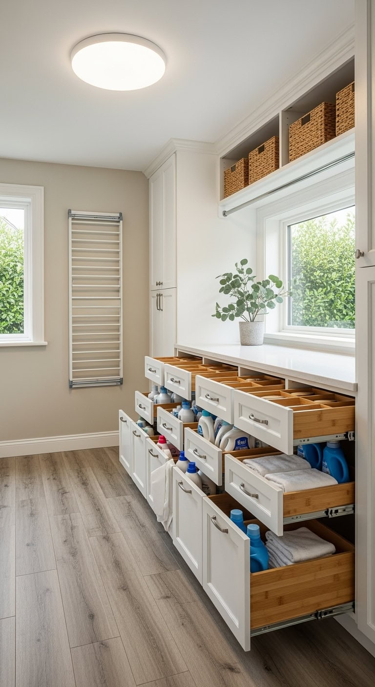 hidden pull out cabinet storage
