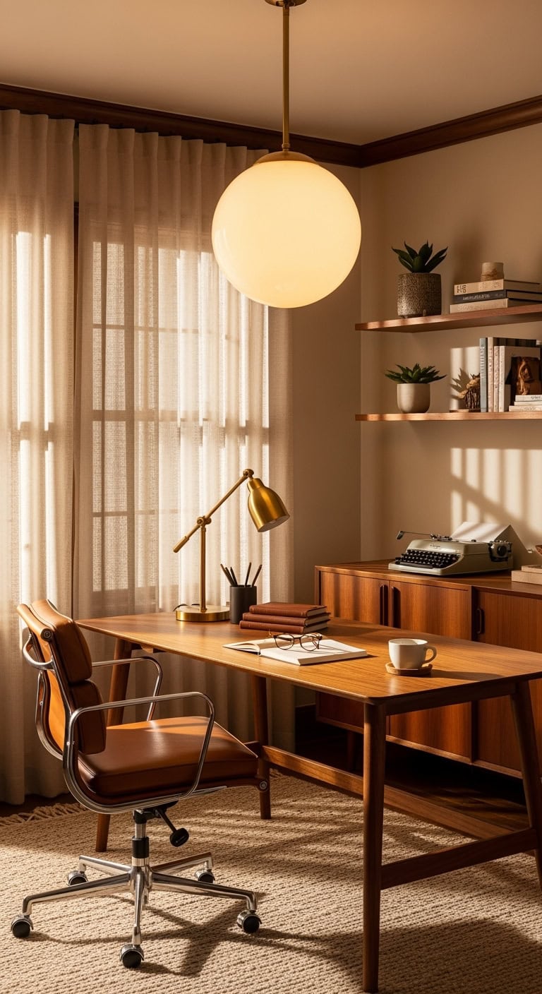 vintage warm nostalgic cozy workspace