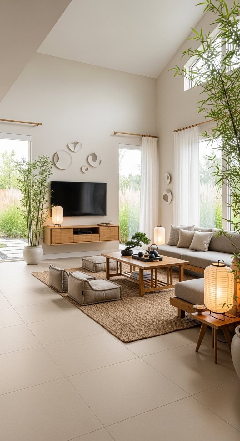 minimalist japanese inspired beige sanctuary