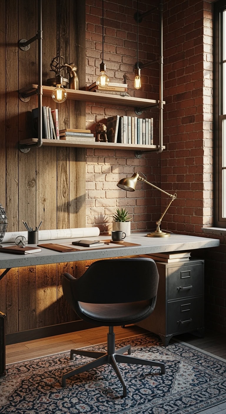 polished industrial concrete desktop sanctuary