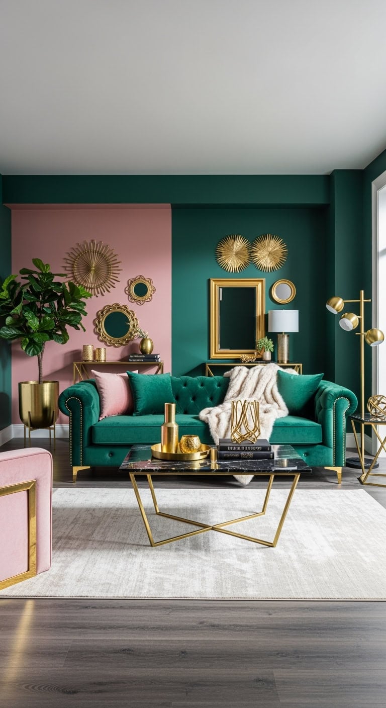 hollywood regency luxe velvet marble