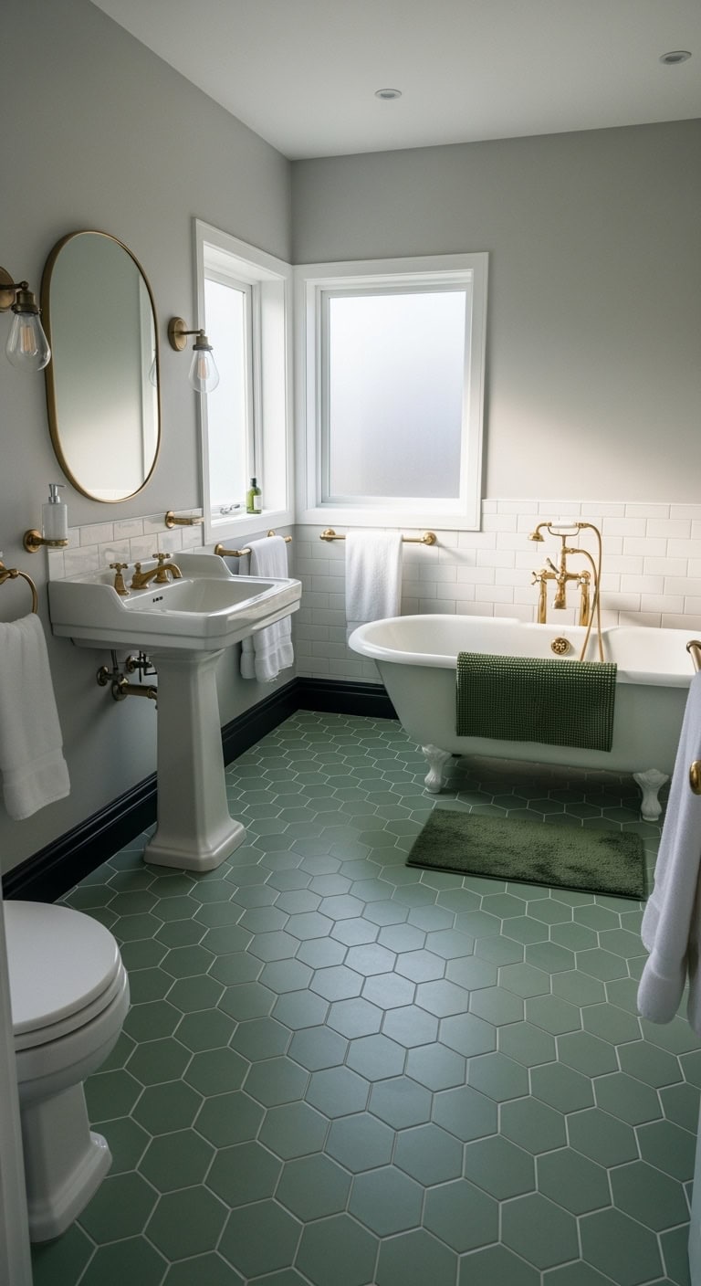 vintage modern hexagon bathroom tile magic