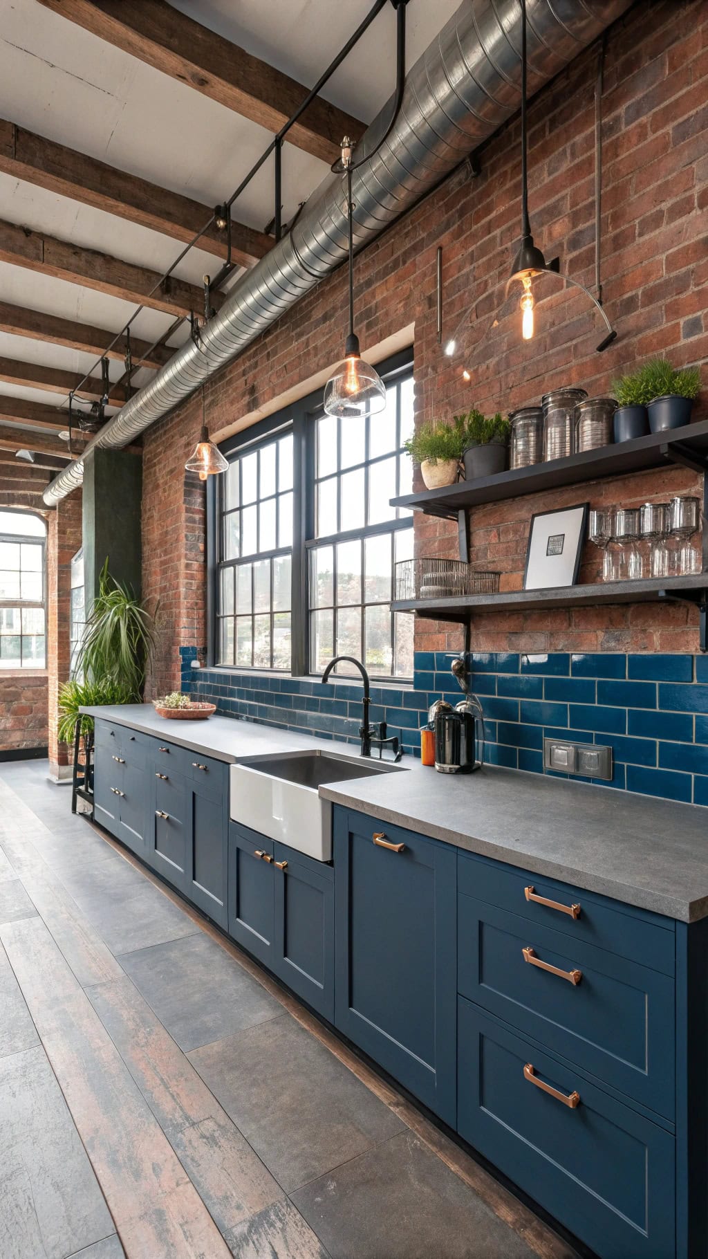 industrial chic with blue