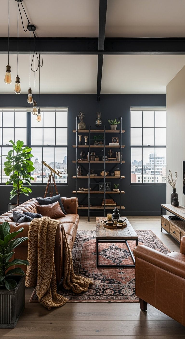 industrial luxe cognac leather