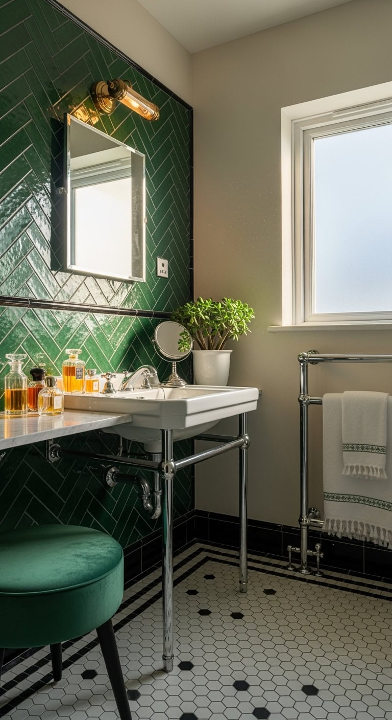 sumptuous art deco bathroom statement