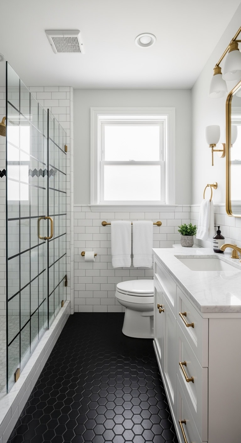 metallic bathroom jewelry curated with restraint