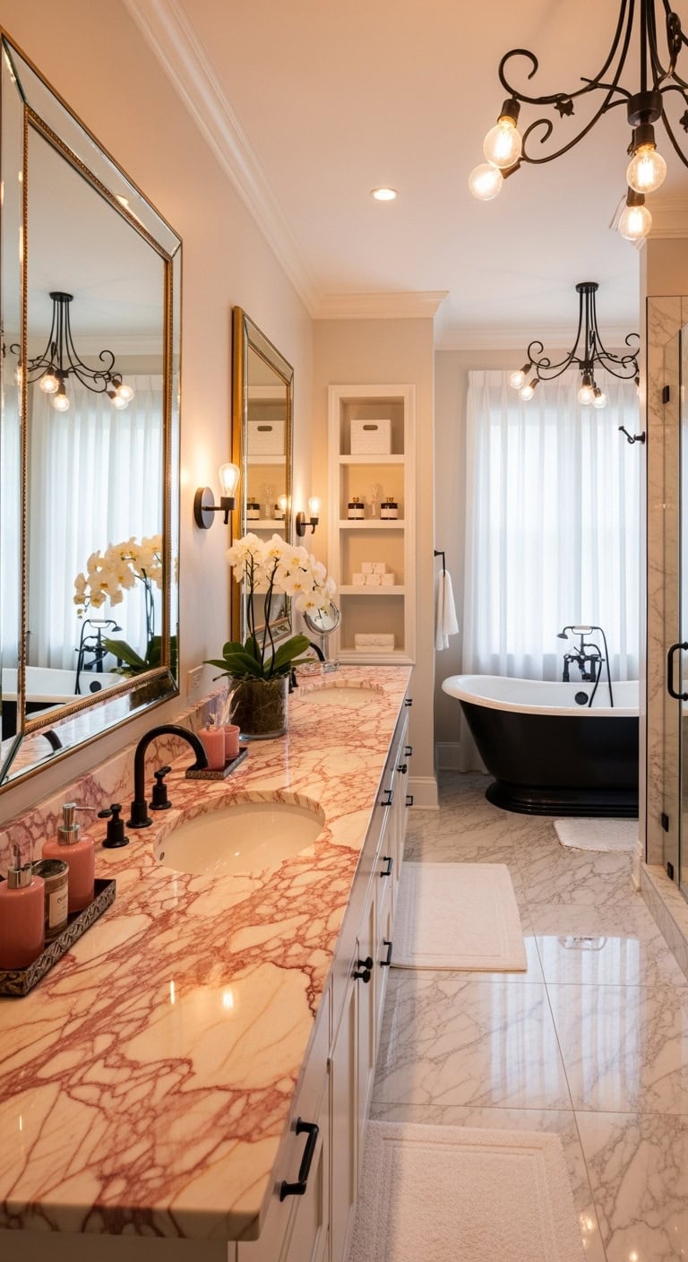 glamorous luxurious high maintenance bathroom centerpiece