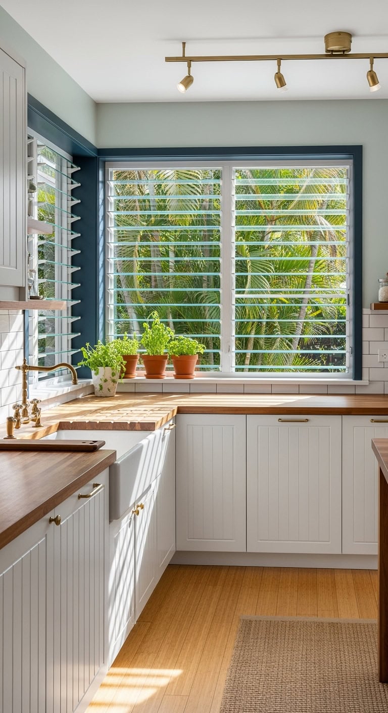 adjustable jalousie windows kitchen