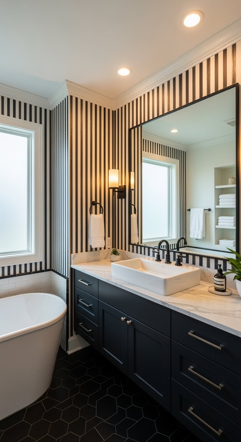 bold striped accent wall