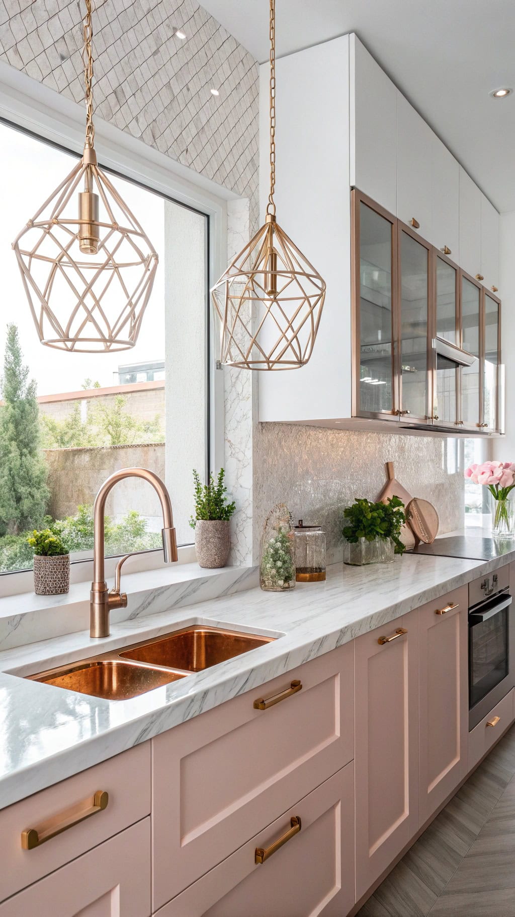 rose gold kitchen elegance