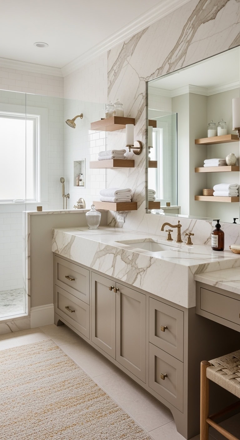 luxury infused marble laden bathroom vanity