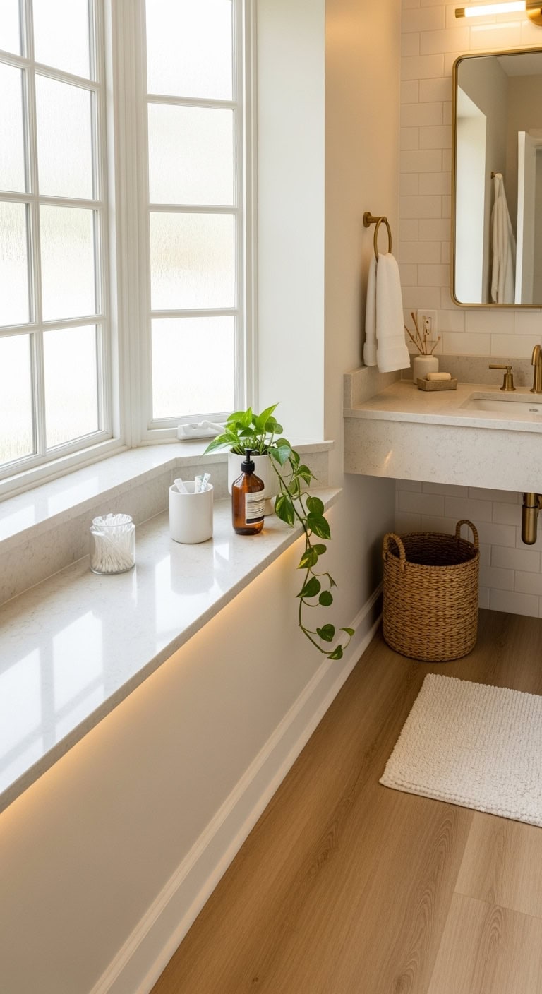 relaxing beige quartz spa sanctuary