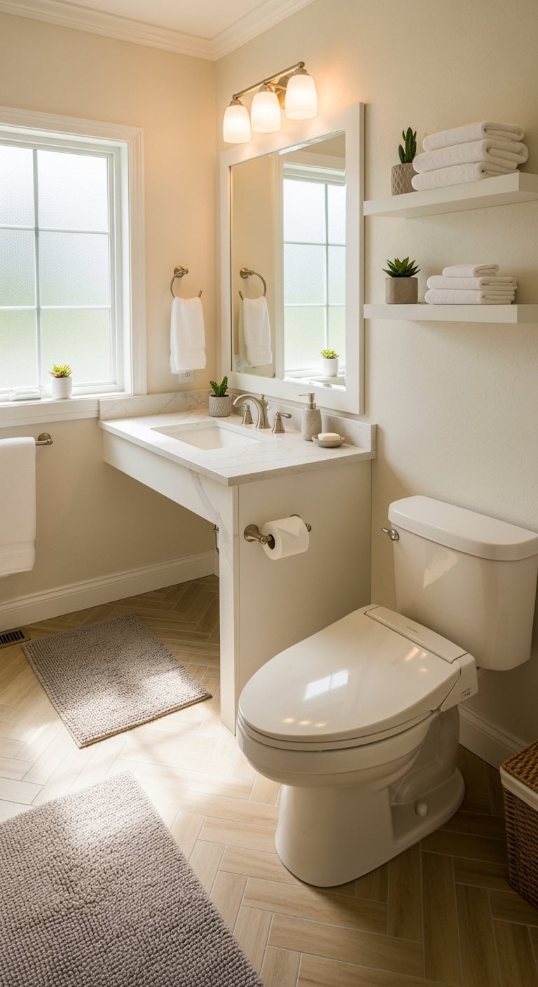 beige toilet cleaning tips highlighted