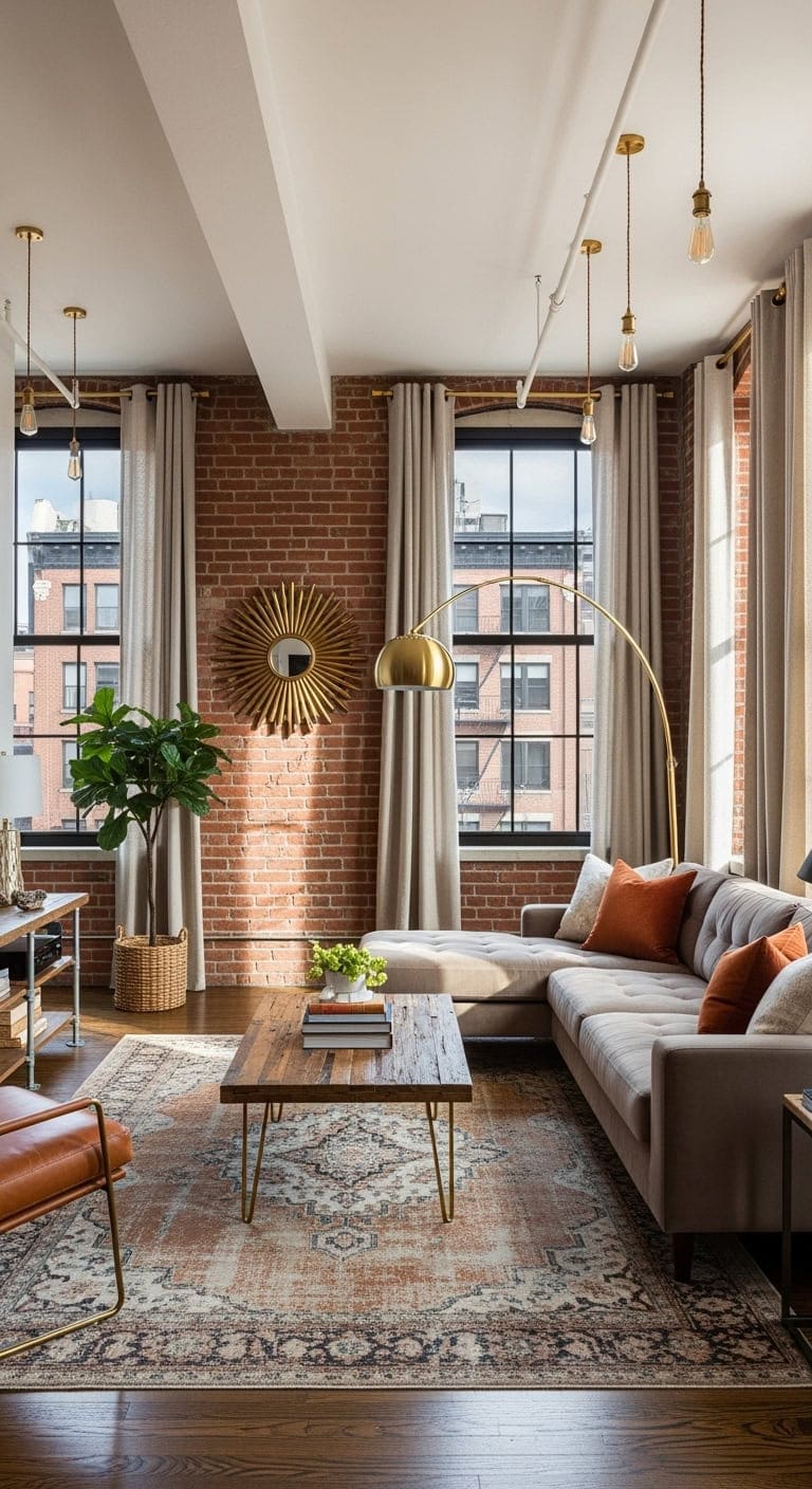 industrial taupe glam loft