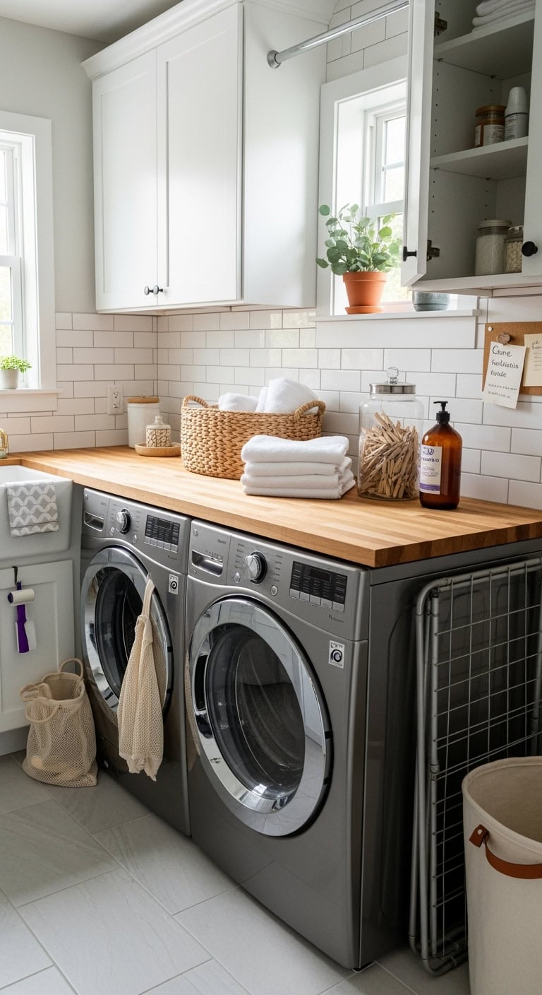 space saving laundry room storage