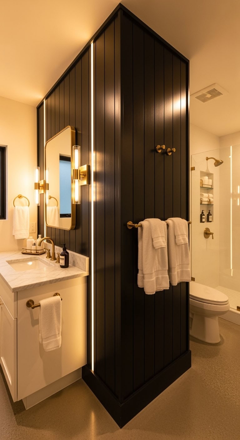 modern black vertical shiplap