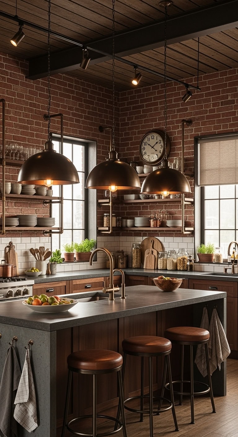 industrial bronze kitchen aesthetic