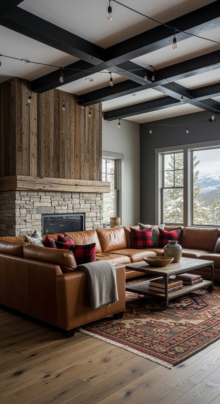 reclaimed wood and stone