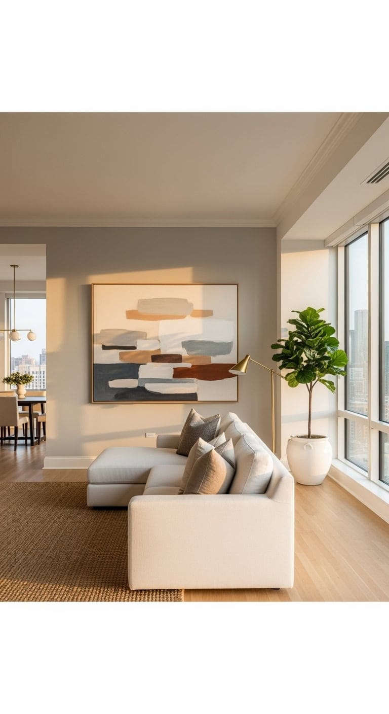 oversized minimalist focal artwork