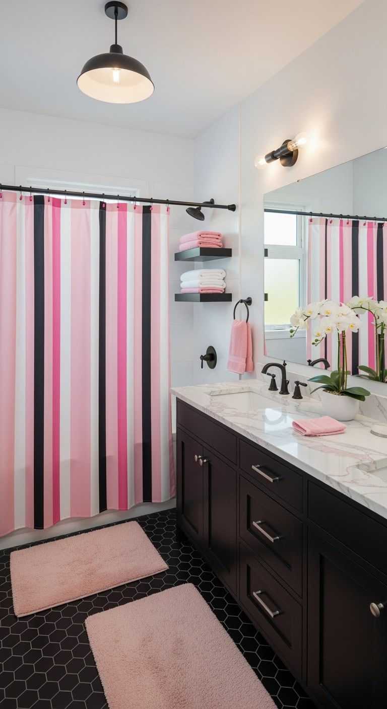 playful modern visually striking shower curtain