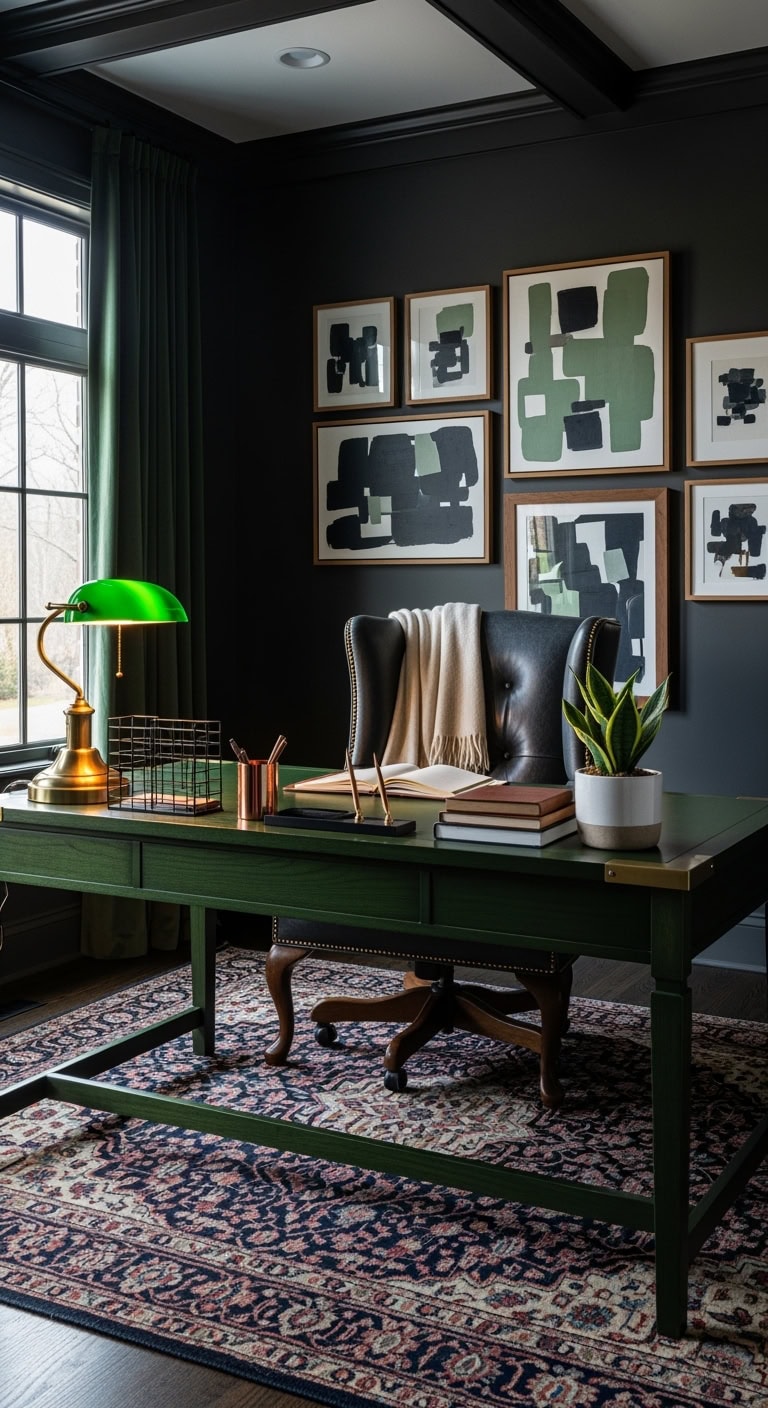 sophisticated cabin office inspiration cozy