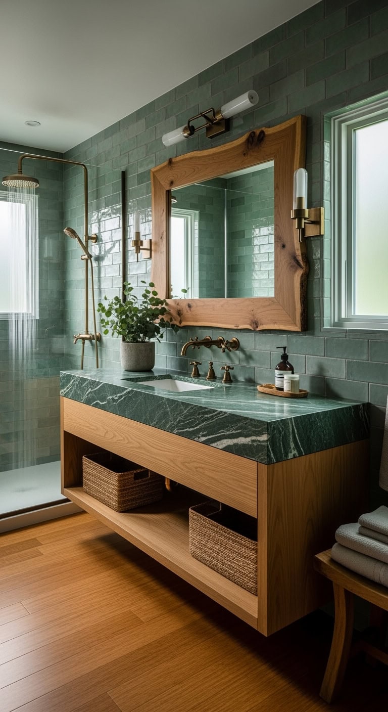 moss green spa bathroom retreat