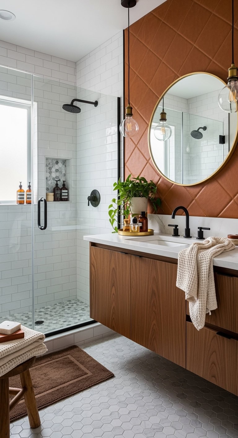 sophisticated luxurious bathroom accent wall