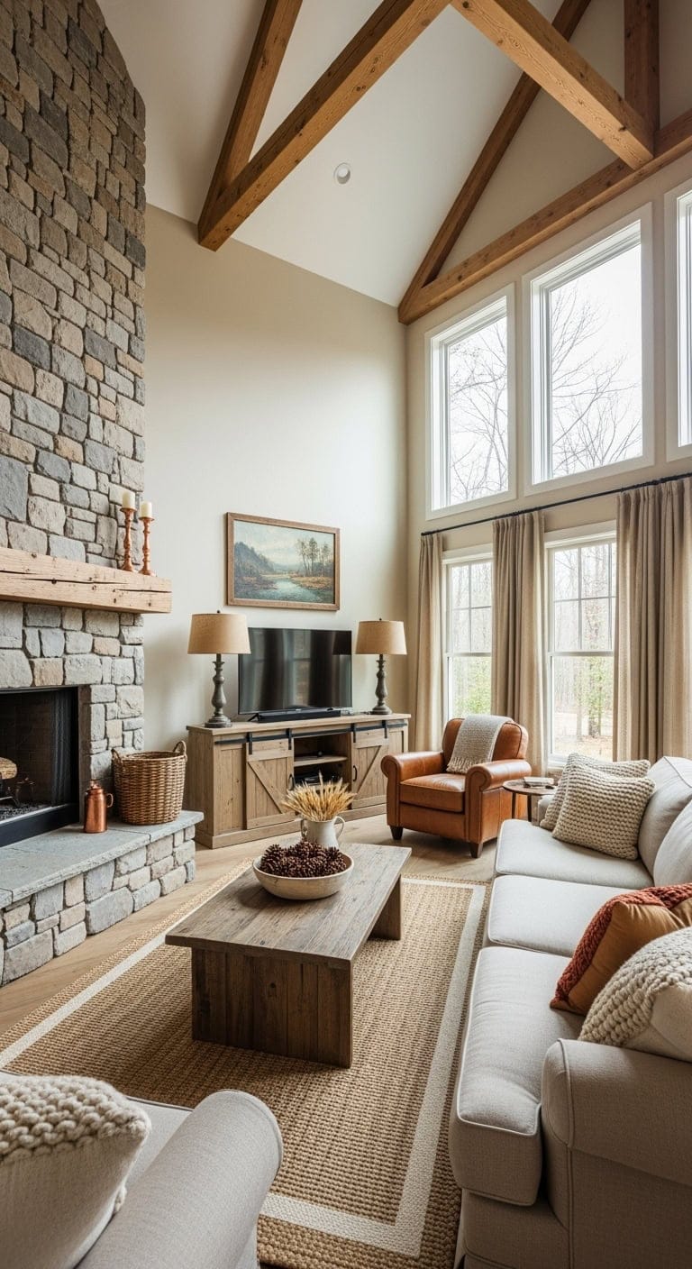 reclaimed wood beige cabin