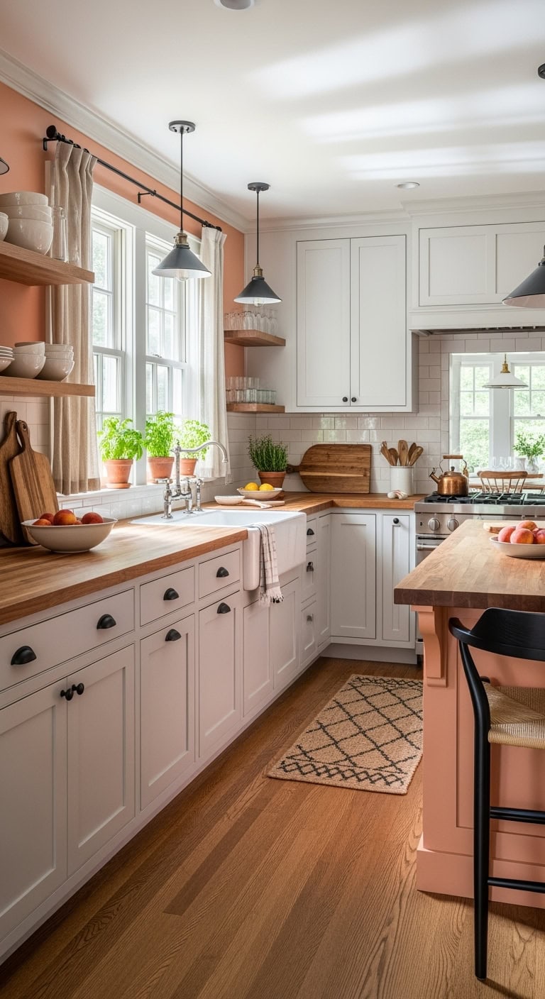 peachy minimalist kitchen design