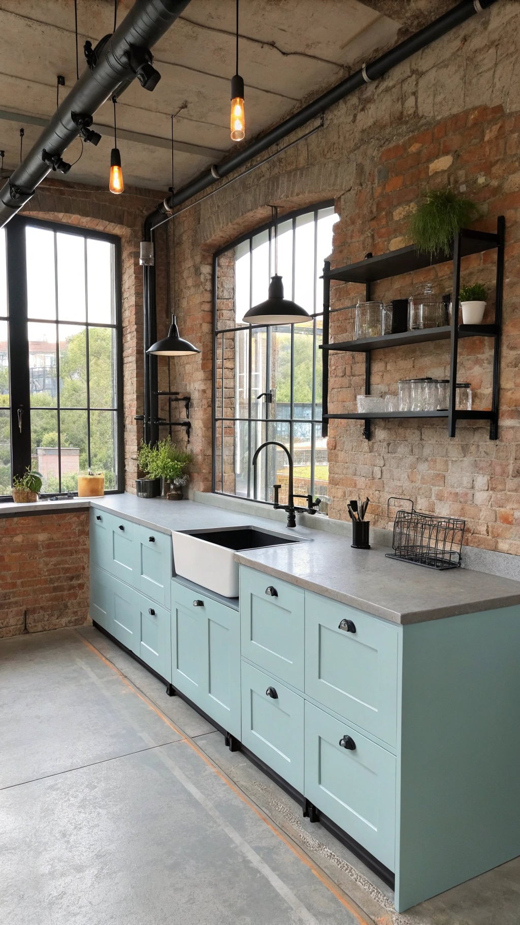 industrial chic baby blue