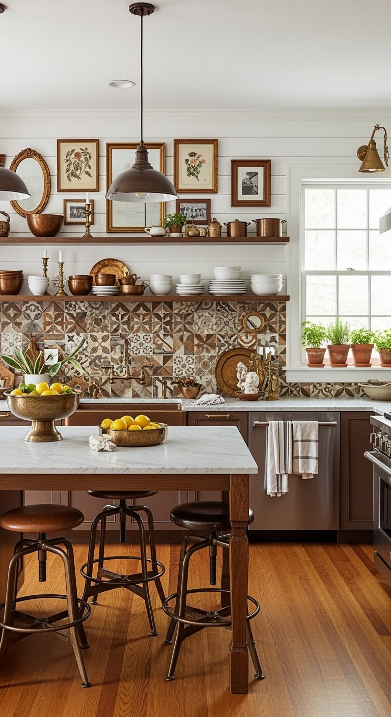 eclectic bronze kitchen style