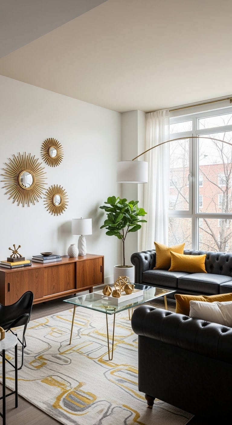 mid century modern leather lounge